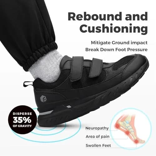 FitVille Extra Wide Walking Shoes for Men Wide Width | Orthopedic Sneakers for Swollen Feet & Neuropathy thumbnail 4