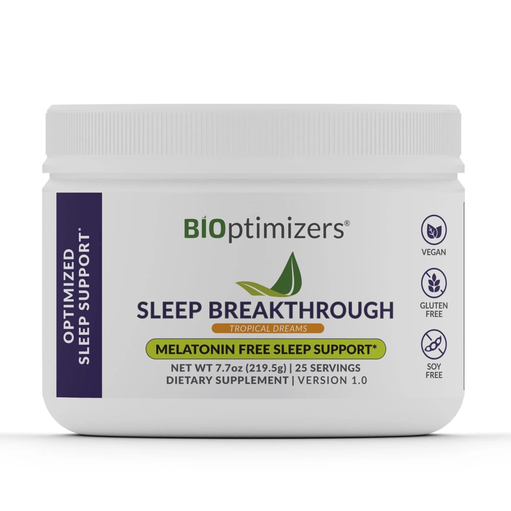 BIOptimizers Sleep Breakthrough Blueberry 202.5 g | Non Habit Forming, Melatonin-Free, Natural Sleep Support — Tropical Dreams