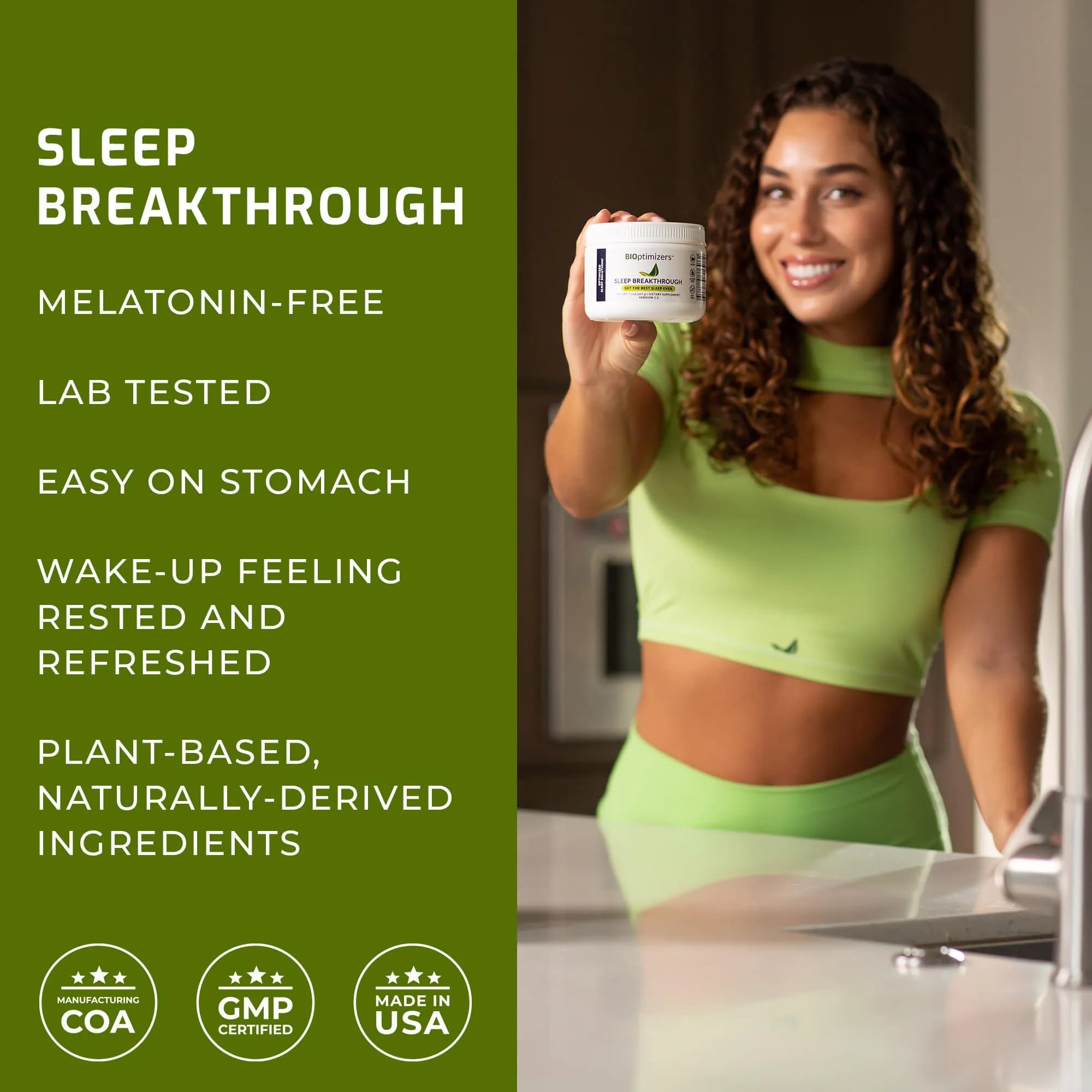 BIOptimizers Sleep Breakthrough Non Habit Forming, Tropical Dreams, 202.5 g | Deep Sleep Support with Magnesium & Zinc thumbnail 2