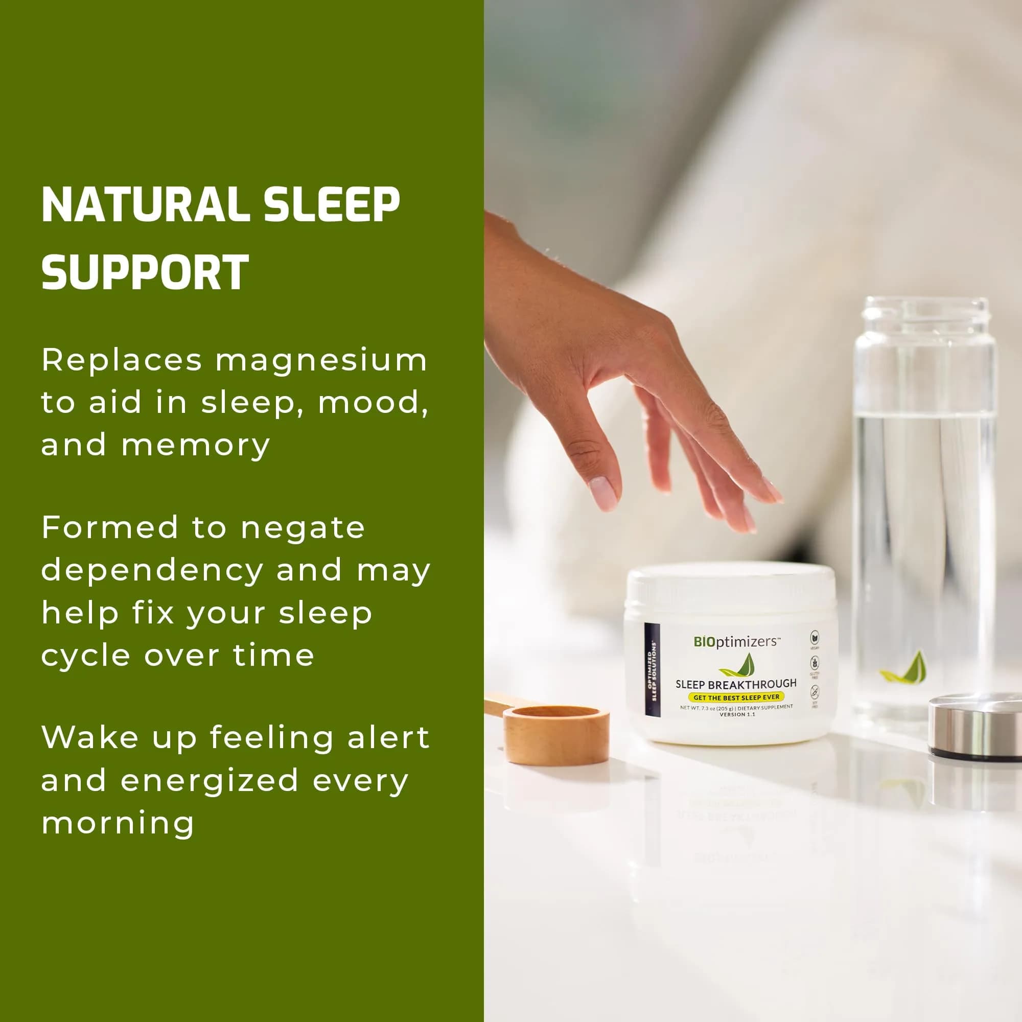 BIOptimizers Sleep Breakthrough Non Habit Forming, Tropical Dreams, 202.5 g | Deep Sleep Support with Magnesium & Zinc thumbnail 4