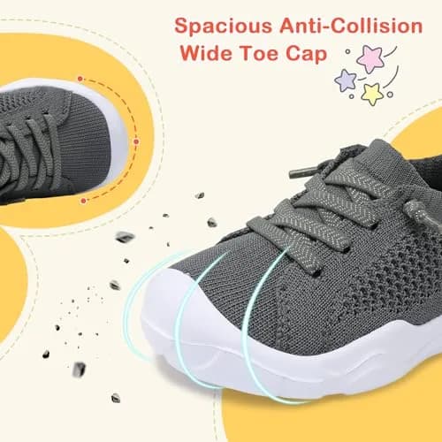 LeIsfIt Toddler Sneakers Boys Girls Lightweight Slip-On Shoes Dark Grey 6 | Breathable, Easy Slip-On, Non-Slip for Active Toddlers thumbnail 6