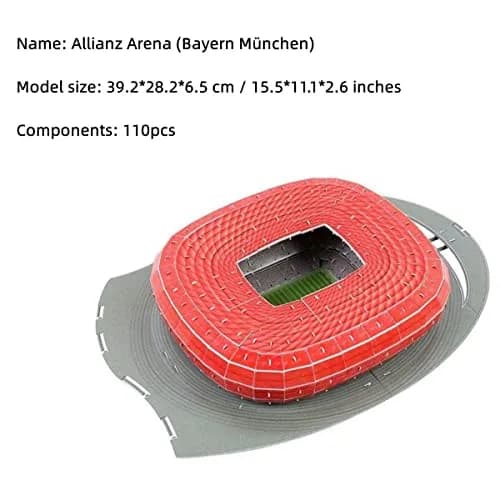 ISFIBA Classic Football Stadium Puzzle, Allianz Arena 3D Paper Model Building Kit | 28.2 cm x 39.4 cm (11.1" x 15.5") thumbnail 2