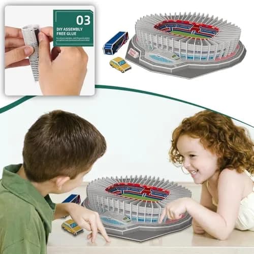 ISFIBA Parc des Princes 3D Football Stadium Puzzle 111 Pieces | Educational Toy for Kids & Adults thumbnail 4