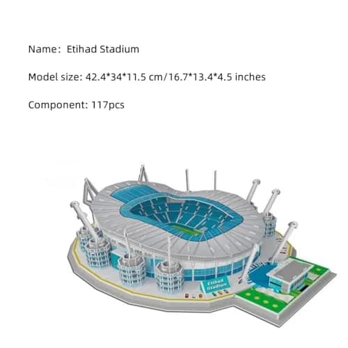 ISFIBA Classic Football Stadium Puzzle 13.4 x 16.7 inches | 3D Paper Model Building Kit thumbnail 2