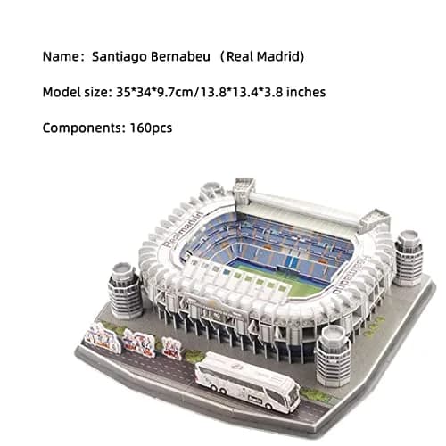 ISFIBA Classic Football Stadium Puzzle 3D Model Santiago Bernabeu | Soccer Stadium Souvenir thumbnail 2