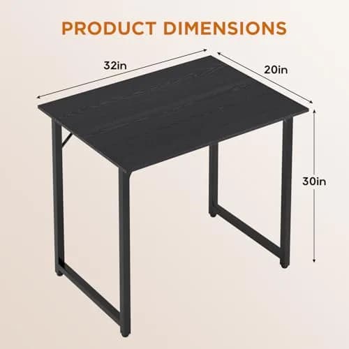 PayLessHere 32 Inch Computer Desk Retro Brown | Sturdy Metal Frame & Wood Top for Home Office thumbnail 7
