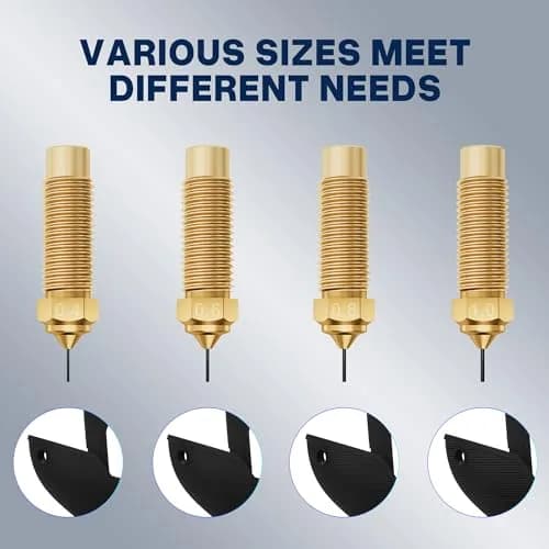ELEGOO Brass Nozzles for Neptune 4 Plus/Max | 0.4/0.6/0.8/1.0mm Pack of 10 thumbnail 4