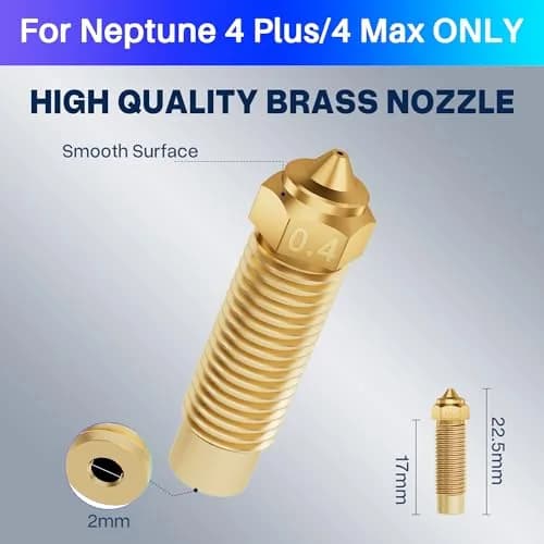 ELEGOO Brass Nozzles for Neptune 4 Plus/Max | 0.4/0.6/0.8/1.0mm Pack of 10 thumbnail 2