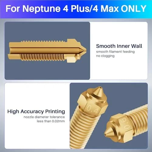 ELEGOO Brass Nozzles for Neptune 4 Plus/Max | 0.4/0.6/0.8/1.0mm Pack of 10 thumbnail 3