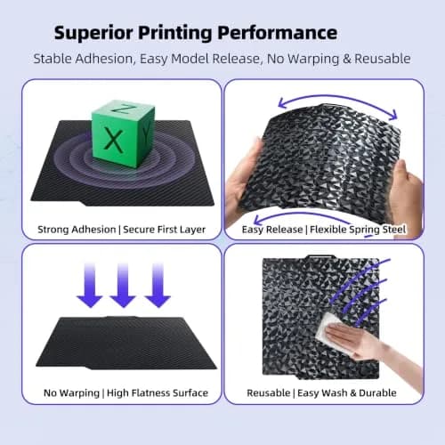 IdeaFormer-3D PEO PET Build Plate 257x257mm | Flexible Spring Steel Bed for Bambu Labs thumbnail 3