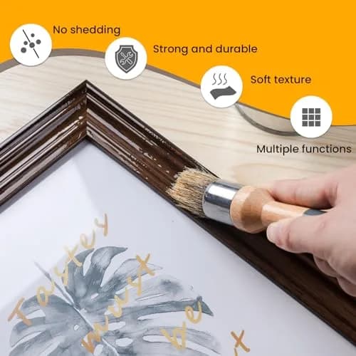 YiBaiBrush Chalk Paint Brush, 2 Pack Wax Brushes with Natural Bristle | Ideal for Chalk & Milk Paint, Furniture & Art thumbnail 2