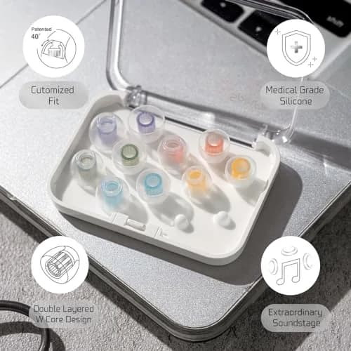 SpinFit W1 for IEM - MS - Medical-Grade Silicone Ear Tips | Double W-Shaped Tube Core Stability thumbnail 4