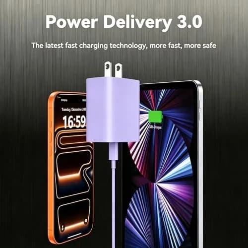 Ubearkk Phone 17/16/15 Charger Fast Charging 10FT USB C Cord & 20W Block | 4.60⭐ 9108 Reviews thumbnail 4