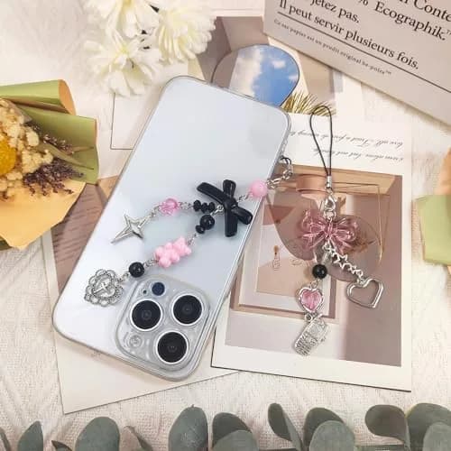 cioatu 1-4PCS Cute Phone Charms Y2K Cell Phone Strap Strawberry Butterfly Star | Elegant Decor for Phone & Bag thumbnail 4