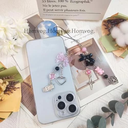 cioatu 1-4PCS Cute Phone Charms Y2K Cell Phone Strap Strawberry Butterfly Star | Elegant Decor for Phone & Bag thumbnail 3
