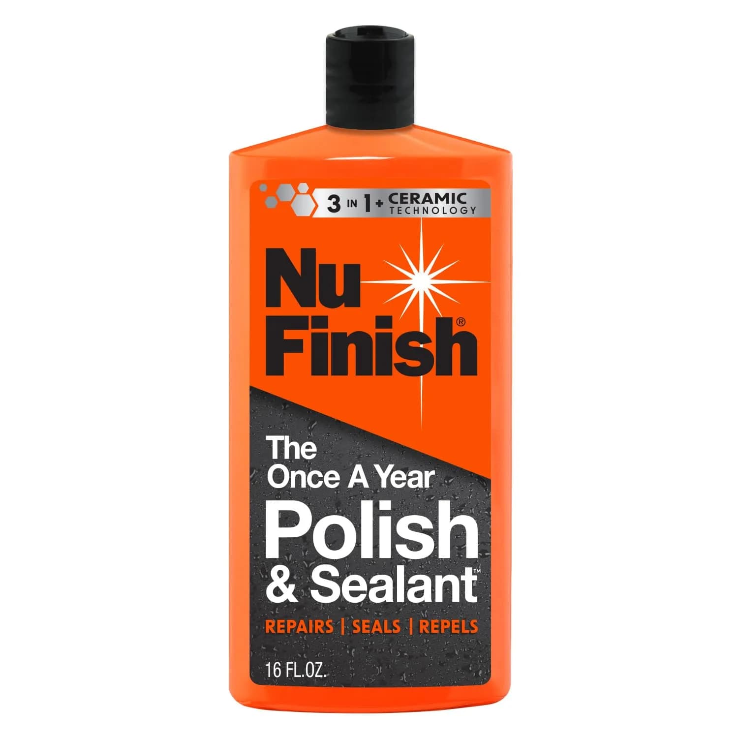 Nu Finish Once A Year Polish and Sealant 473ml (16 oz) | Professional Car Polish & Sealant for Long-Lasting Shine — 16oz