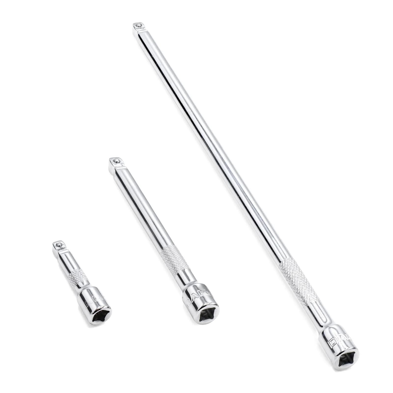 DAKCOS 3 Piece 1/4 Inch Drive Wobble Extension Set 2/4/9 in | Chrome Vanadium Steel — 1/4" Drive(2,4,9 inches)