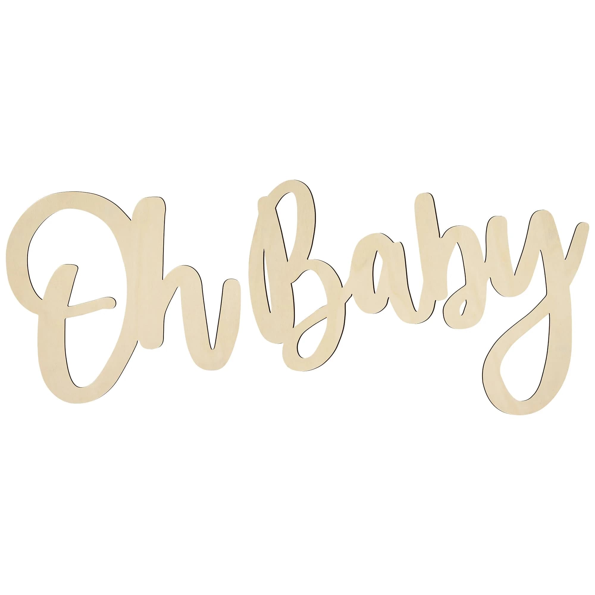 JTRF Oh Baby Sign Wood Color | Perfect for Baby Showers, Gender Reveal, 1st Birthday, Photo Backdrops - main product image