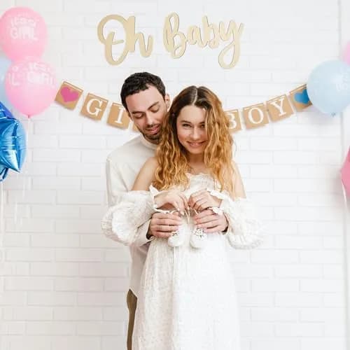 JTRF Oh Baby Sign Wood Color | Perfect for Baby Showers, Gender Reveal, 1st Birthday, Photo Backdrops thumbnail 5