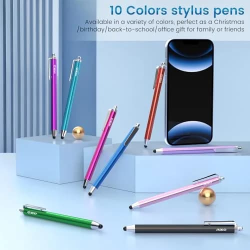 MEKO 10 Pack Thin Stylus Pens with 20 Replacement Tips | Universal Capacitive Stylus for Touchscreens thumbnail 7