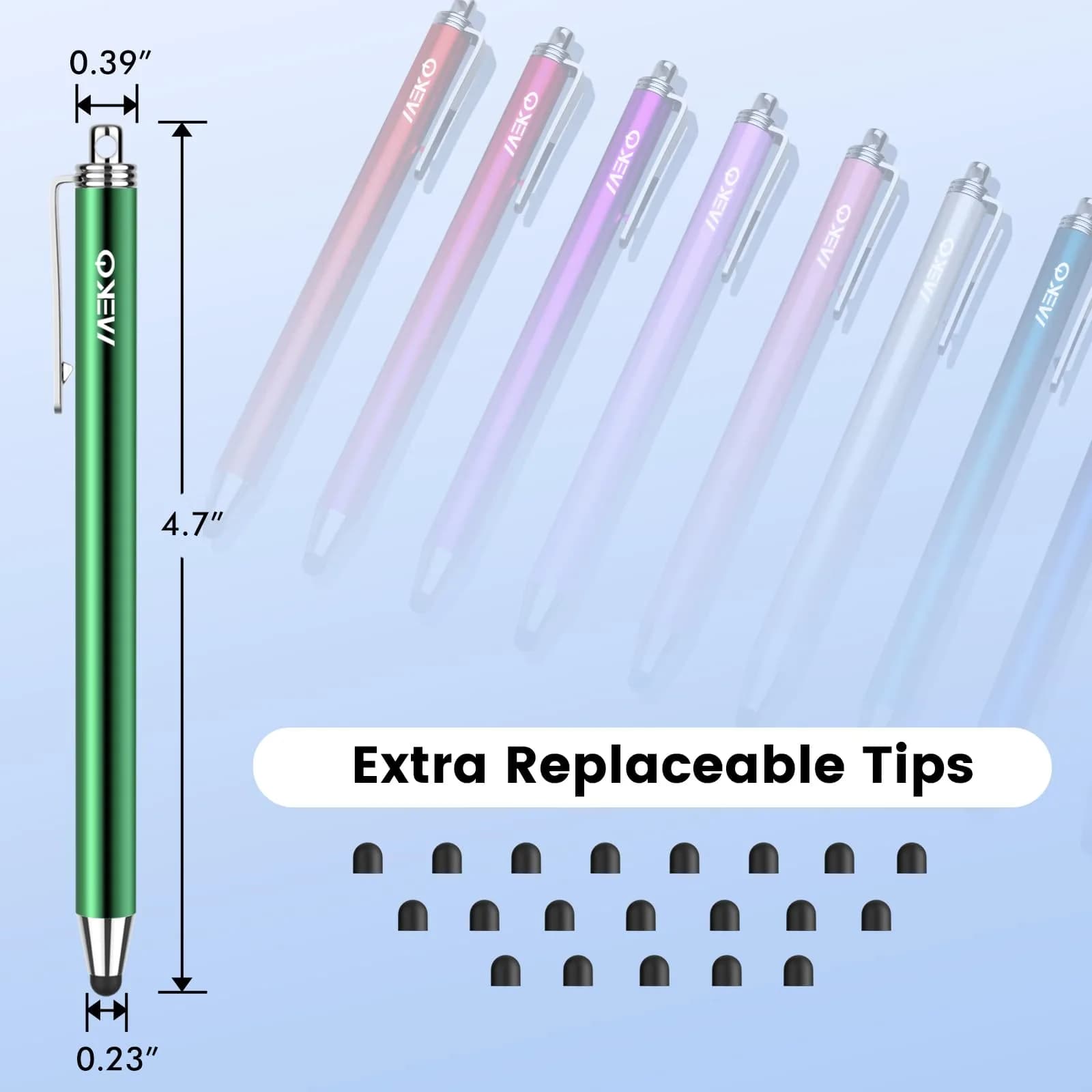 MEKO 10 Pack Thin Stylus Pens with 20 Replacement Tips | Universal Capacitive Stylus for Touchscreens - view 3