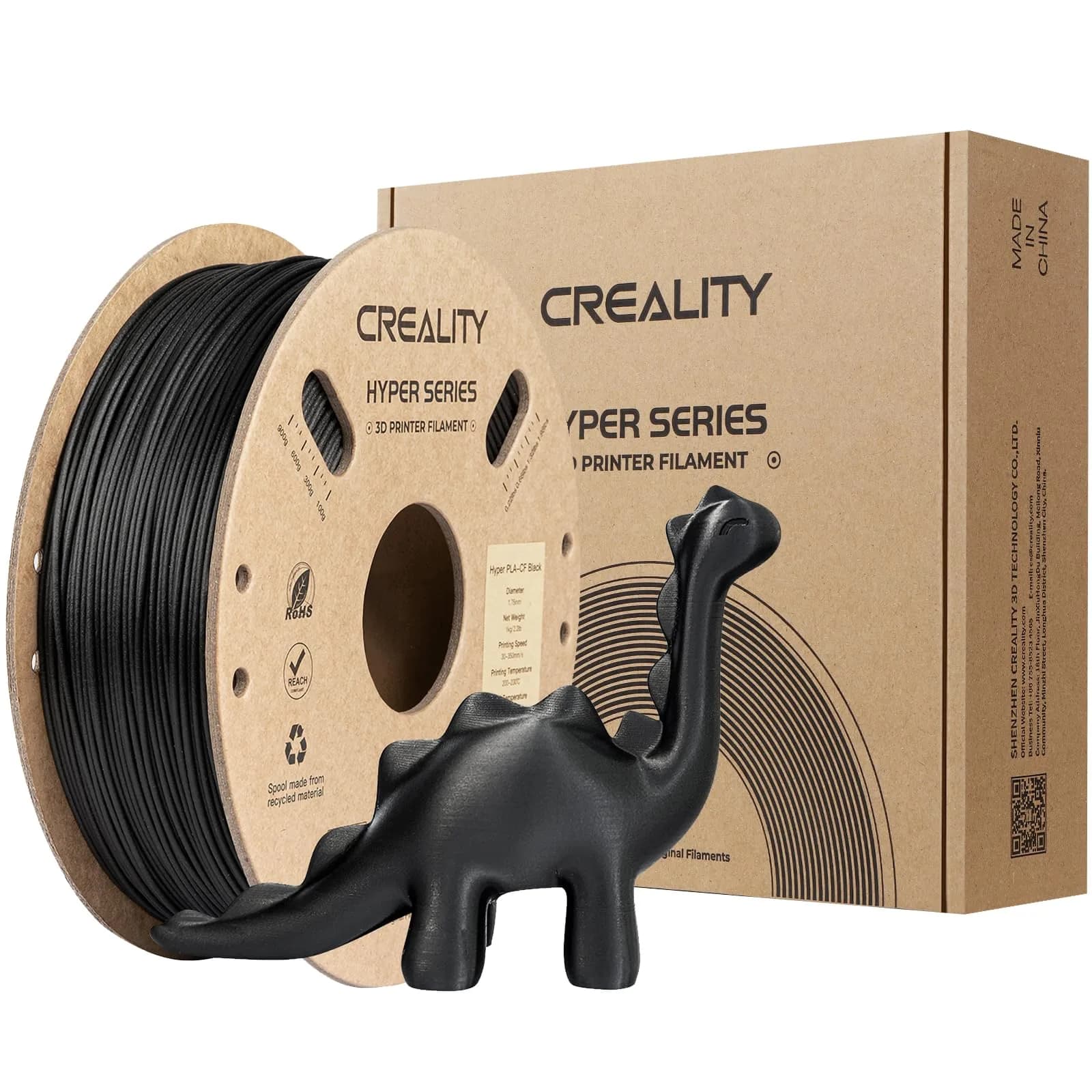 Creality Hyper PLA-CF 1.75mm Filament for 3D Printing | High-Strength Carbon Fiber Finish