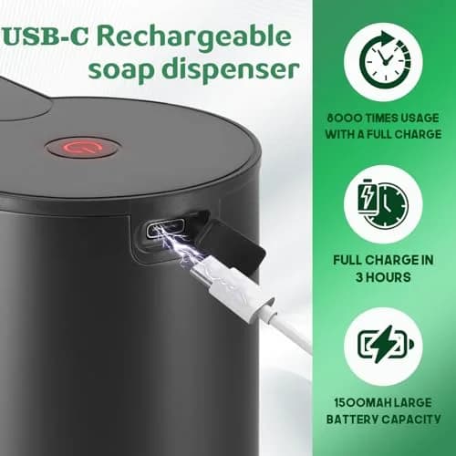 HOTBABY Automatic Hand Soap Dispenser Touchless Stainless Steel | Foaming, Rechargeable, Waterproof thumbnail 4