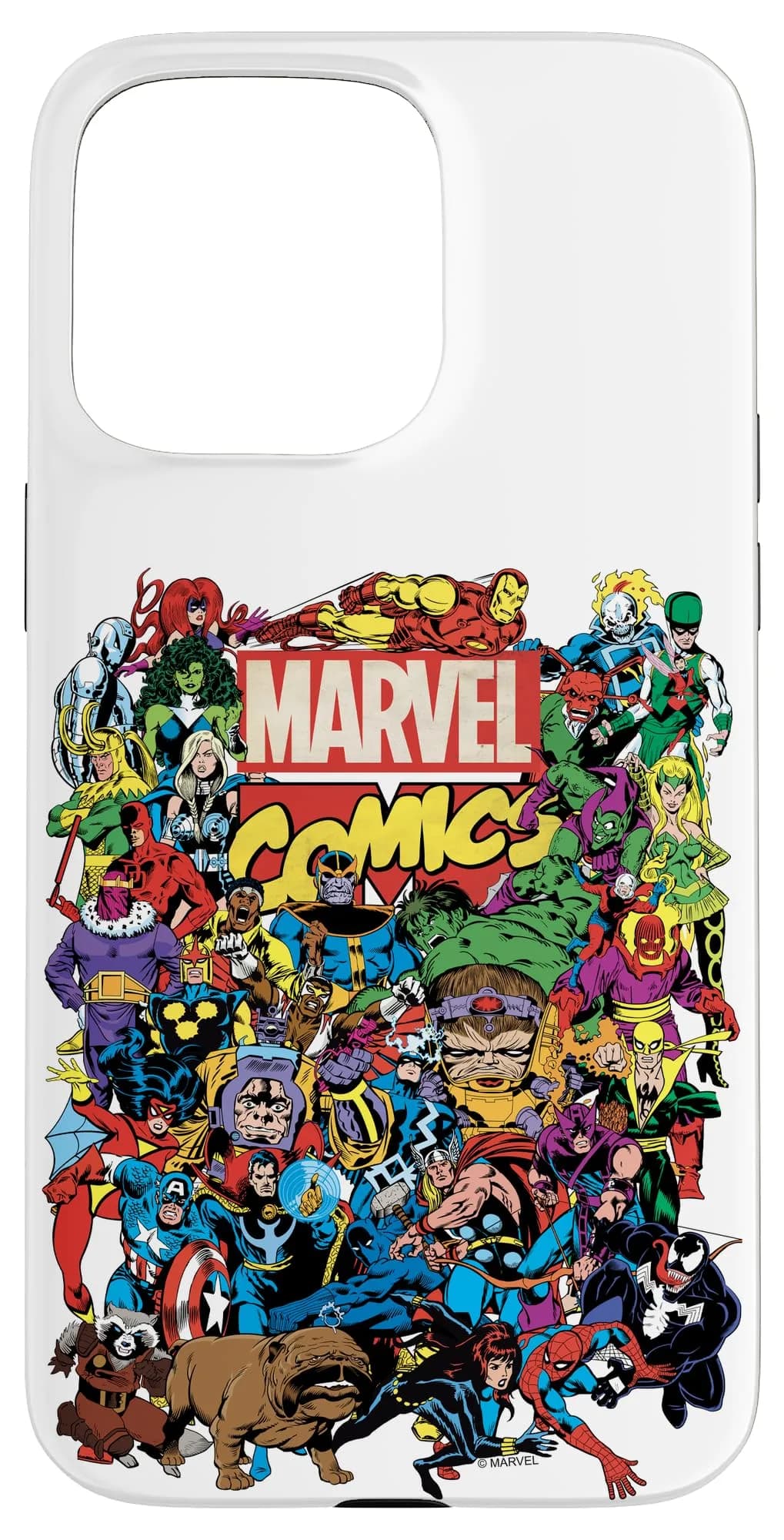 Marvel iPhone 15 Pro Max Marvel Comics Group Shot Case | Heavy Duty Protection — multicolor