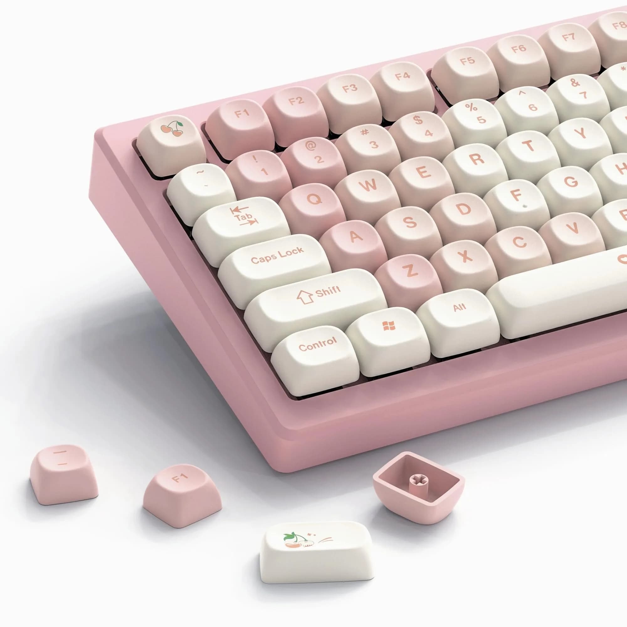 Womier Pink Cute MOA Keycaps Set - 143 Keys | Dye-Sublimation PBT Custom Keyboard Caps