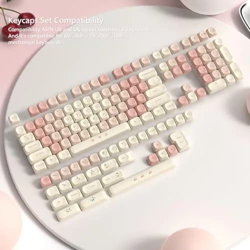 Womier Pink Cute MOA Keycaps Set - 143 Keys | Dye-Sublimation PBT Custom Keyboard Caps thumbnail 4