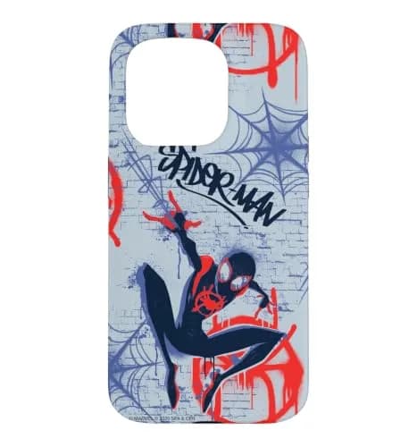 Marvel Spider-Man Into The Spider-Verse Graffiti Print Case for iPhone 15 Pro | Bold Spider-Man Design with Miles Morales Art thumbnail 1