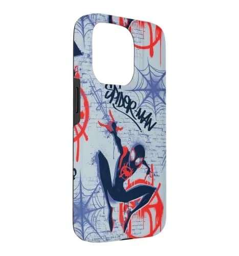 Marvel Spider-Man Into The Spider-Verse Graffiti Print Case for iPhone 15 Pro | Bold Spider-Man Design with Miles Morales Art thumbnail 3