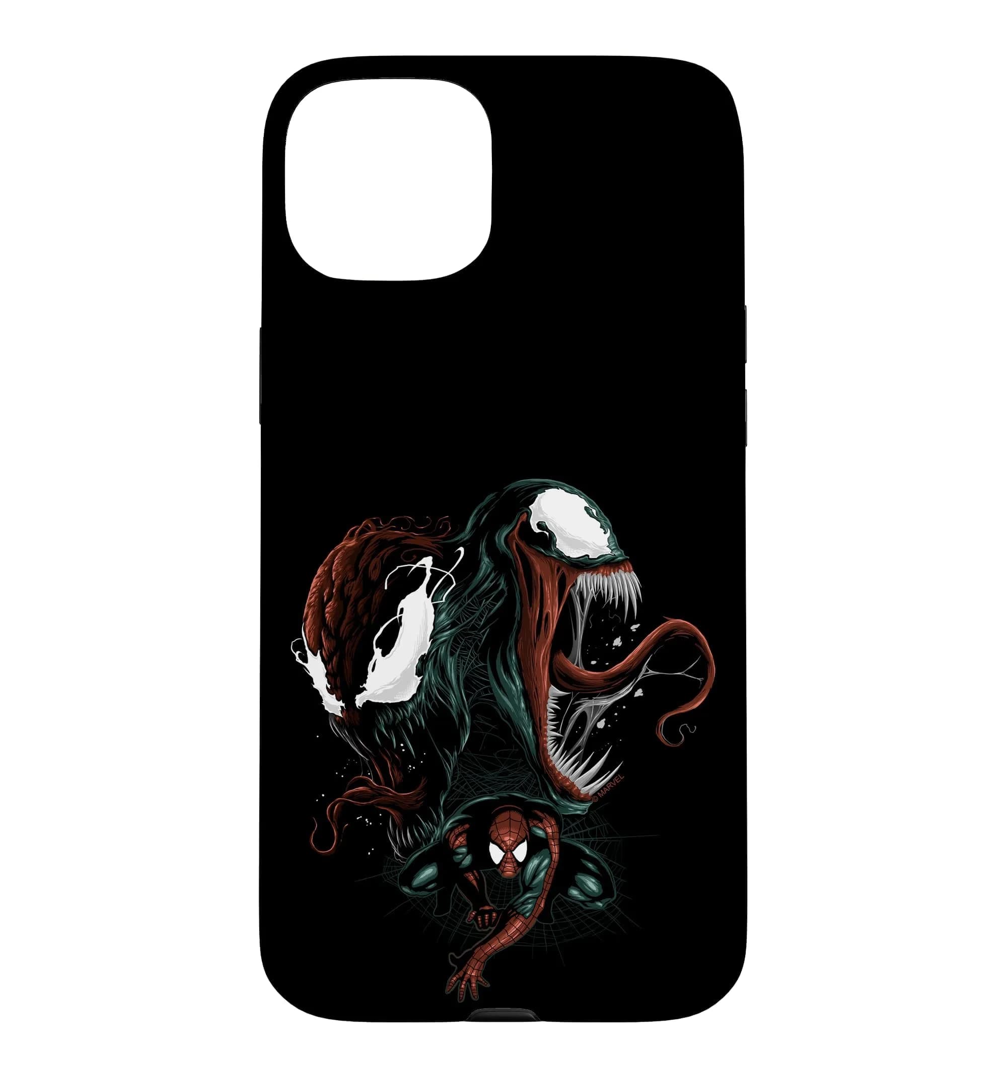 Marvel Spider-Man Venom Mashup Case for iPhone 15 Plus | Heavy Duty Protection with Marvel Design — black