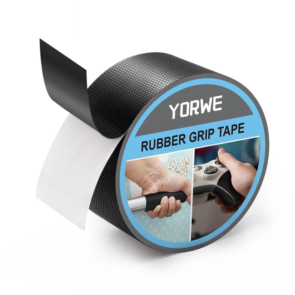 Yorwe Rubber Grip Tape 5cm (2In) x 3m (10Ft) Black | Enhanced Traction & Comfort