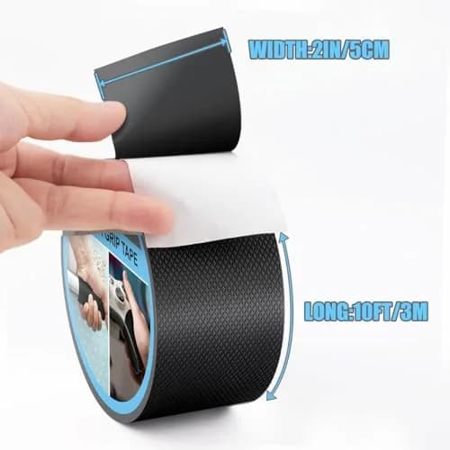 Yorwe Rubber Grip Tape 5cm (2In) x 3m (10Ft) Black | Enhanced Traction & Comfort thumbnail 2