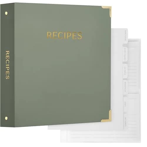ZICOTO Recipe Binder with Waterproof Cloth Cover & Plastic Sleeves | Organize Family Recipes in Style thumbnail 8
