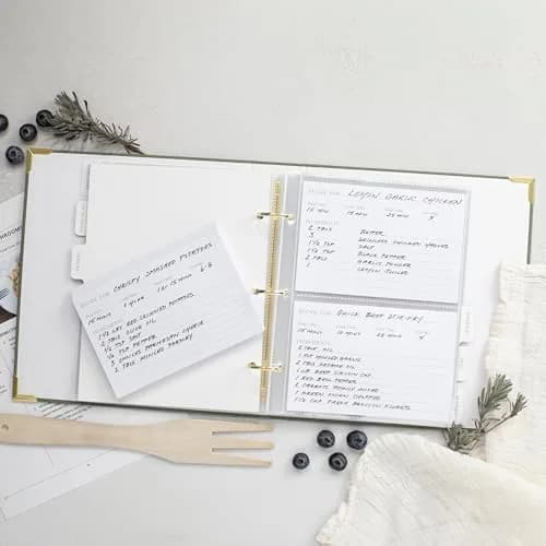 ZICOTO Recipe Binder with Waterproof Cloth Cover & Plastic Sleeves | Organize Family Recipes in Style thumbnail 2