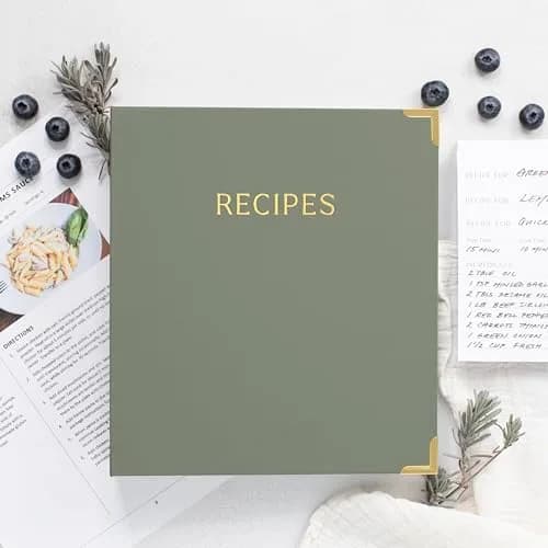 ZICOTO Recipe Binder with Waterproof Cloth Cover & Plastic Sleeves | Organize Family Recipes in Style thumbnail 3