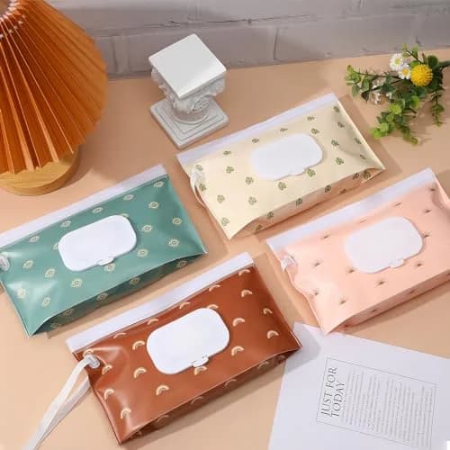 FEBSNOW Baby Wipe Dispenser 4 Pack | Portable Refillable Wet Wipe Holder with Nylon Loop thumbnail 5