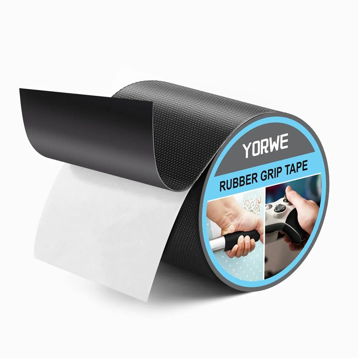 Yorwe Rubber Grip Tape 10cm x 3m (4In x 10Ft) Black | Enhanced Traction & Comfort for Handles & Tools