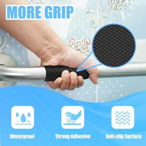 Yorwe Rubber Grip Tape 10cm x 3m (4In x 10Ft) Black | Enhanced Traction & Comfort for Handles & Tools thumbnail 3
