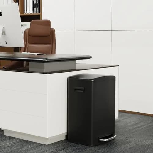 Dolonm 13 Gallon Foot Pedal Trash Can with Soft Close Lid | Stainless Steel Rectangular Waste Bin for Kitchen & Office thumbnail 6