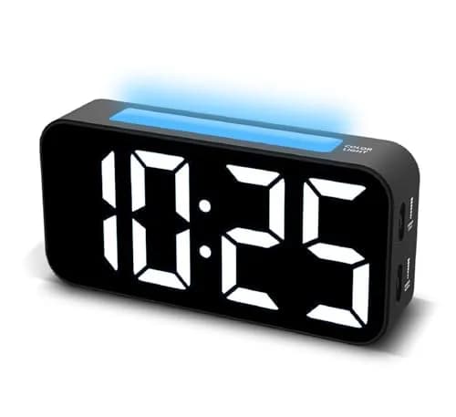 Topski Loud Alarm Clock for Bedrooms 7in Digital Display Night Light Snooze Heavy Sleepers thumbnail 1