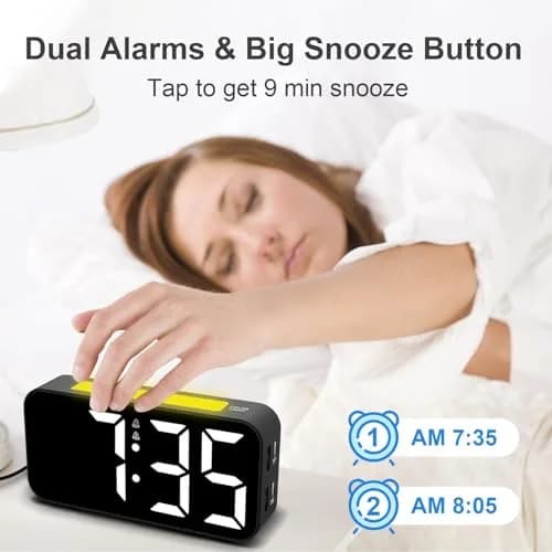 Topski Loud Alarm Clock for Bedrooms 7in Digital Display Night Light Snooze Heavy Sleepers thumbnail 4