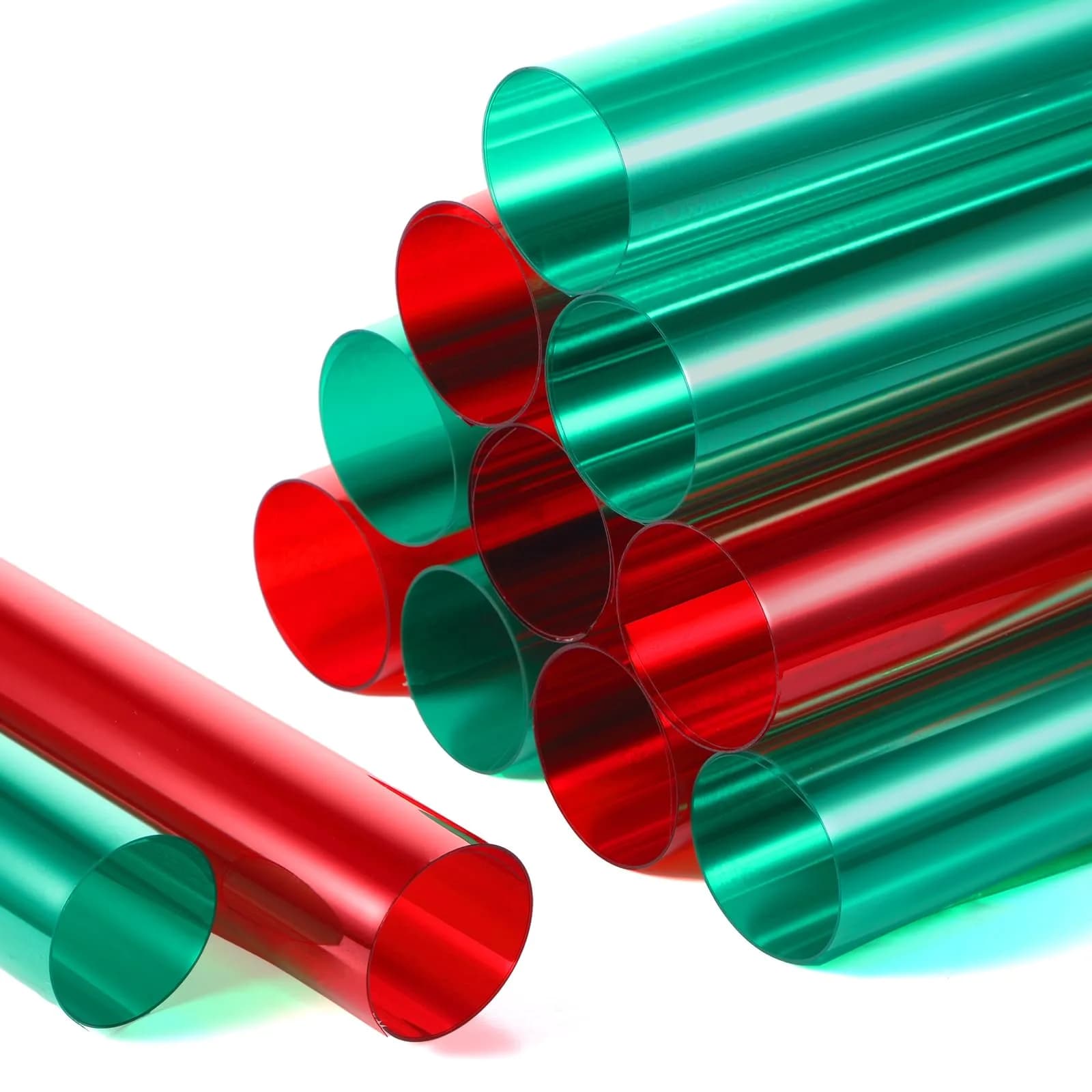 Barydat 12 Pcs Red & Green Lighting Gel Filters 40x50cm (16x20 Inch) | Transparent Color Correction Film for Photography & Stage Lighting - main product image