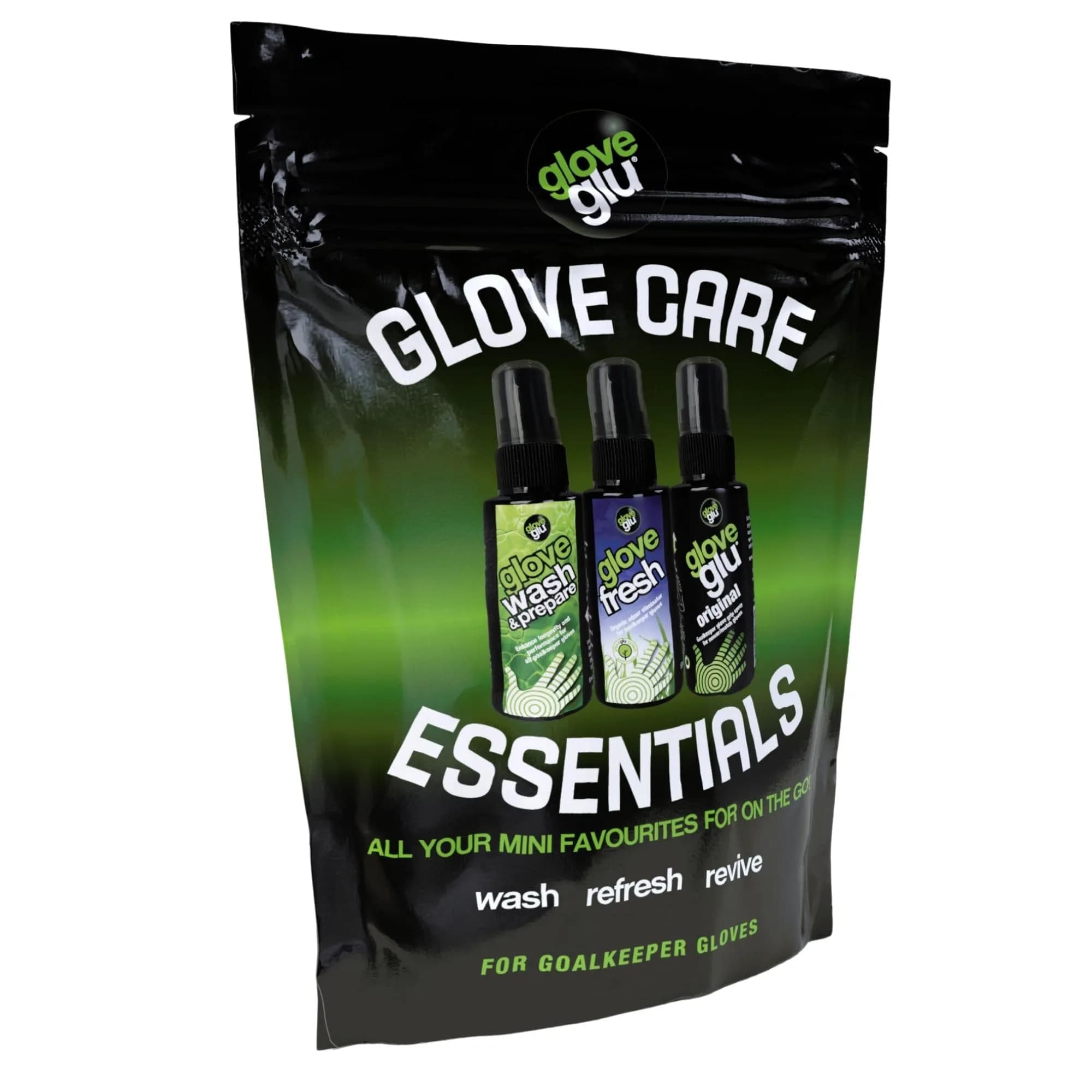 Gloveglu Glove Care Essentials Wash Fresh Grip Spray 3 x 1.7 floz (50.3 ml) | Ultimate Goalkeeper Glove Care System — 1.7 floz