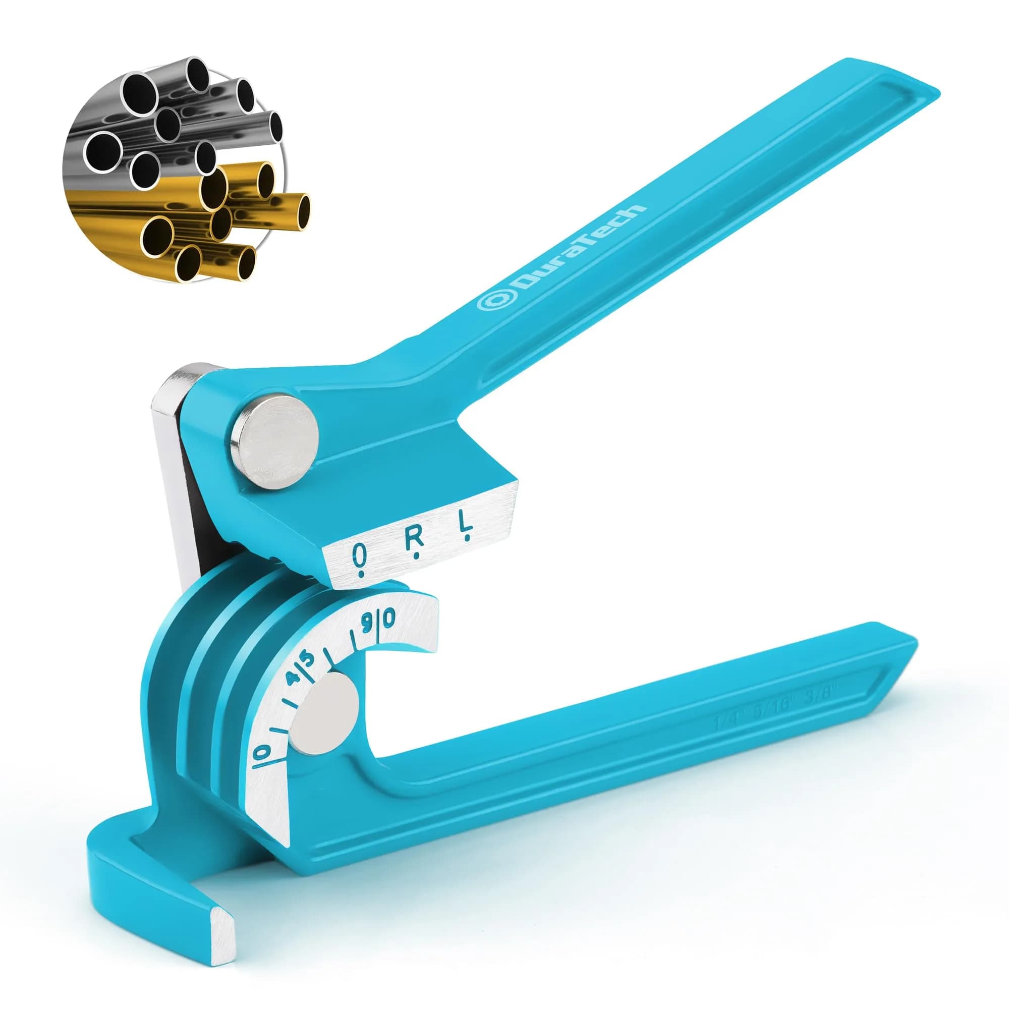 DURATECH 90 Degree Tubing Bender | Aluminum Pipe & Brake Line Tool for Copper, Brass, Steel | Blue