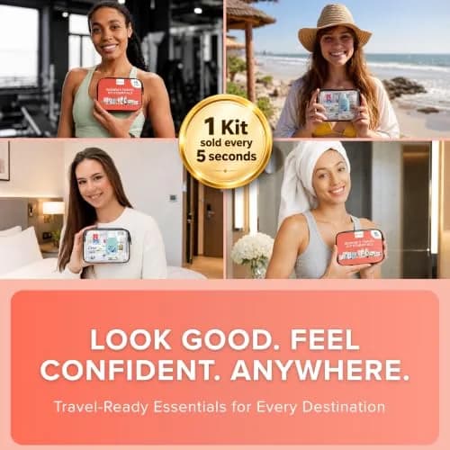 TREKTOTE Travel Essentials Kit for Women – 15 Piece TSA Approved Toiletry Bag & Travel Size Kit thumbnail 6
