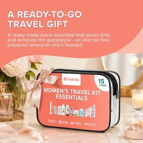 TREKTOTE Travel Essentials Kit for Women – 15 Piece TSA Approved Toiletry Bag & Travel Size Kit thumbnail 8
