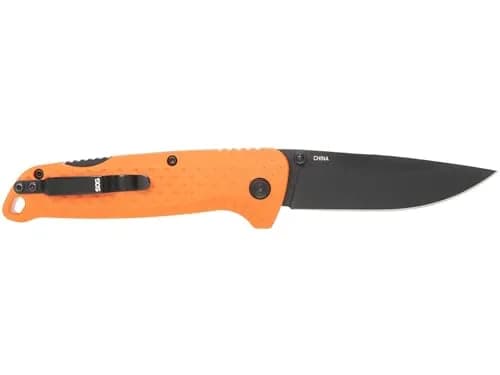 SOG Adventurer LB 3" Folding Knife | CRYO 5CR15MOV Steel | GRN Handle | Lock-Back, Blaze Orange/Black thumbnail 2